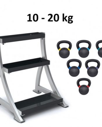 Kettlebell Master Fitness 10-20kg inkl. ställ