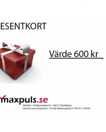 Presentkort MaxPuls.se 600 kr