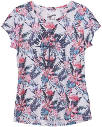 Pink & Blue Flamingo Tee W
